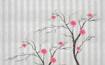 简约梅花花枝唯美时尚背景墙