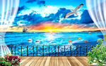 3D海景背景墙