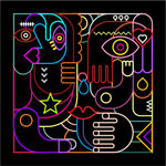 酒吧霓虹灯线条插画系列03