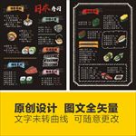 手绘日本料理寿司菜单