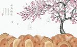 中式世外桃源背景墙