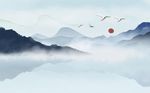 中国风水墨山水背景墙