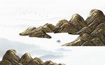 中国风浮雕山水背景墙