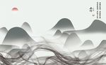 创意山水背景墙