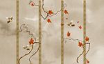 创意手绘花鸟背景墙