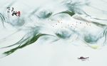 抽象水墨烟雾山水背景墙