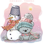 圣诞雪人EPS分层图片