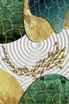 抽象金箔鱼群植物装饰画