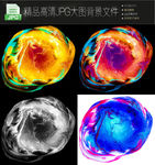 4个科幻炫酷水墨背景大图