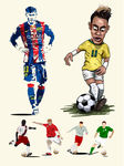 矢量卡通足球运动员形象插画设计