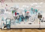 新中式山水背景墙