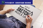 logo手绘标志贴图样机智能