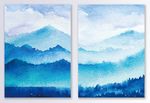 中国风淡彩山水装饰画