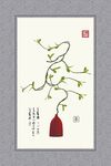 中式创意书法茶装饰画
