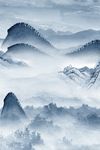 抽象新中式线条风景山水画