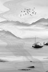 中式烟雾山水风景装饰画