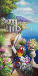 油画欧美玄关屏风背景底纹素材