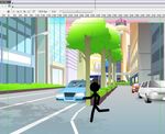 火柴人在路口跑过动画6秒