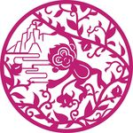 卡通可爱猴子镂空雕刻图案设计