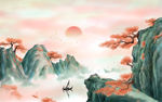 水墨山水背景墙