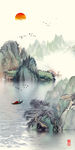 新中式山水玄关