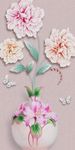手绘花瓶牡丹花卉装饰画