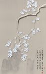 中式手绘梅花工笔花鸟装饰画