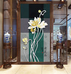 禅意荷花背景