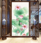 浮雕荷花画