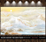 现代简约山水画
