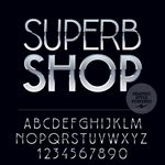 矢量时尚金属英文字体
