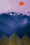 中式水墨山水线条抽象装饰画