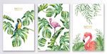清新绿植火烈鸟装饰画