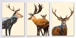 北欧风麋鹿剪影三联装饰画