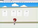 小女孩在街道旁边走过10秒动画
