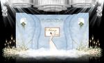 蓝色大理石主题婚礼舞台效果图