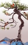 中式松柏鸟群装饰画