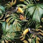 手绘服装图案热带植物大嘴鸟素材