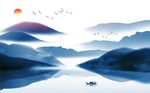 中国风水墨山水风景意境背景墙