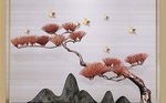 现代简约松树小鸟背景墙