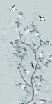 淡雅花鸟手绘玄关背景