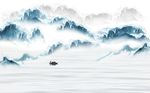 新中式水墨山水背景墙