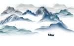 中式水墨山水背景墙