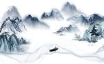 中式水墨山水背景墙