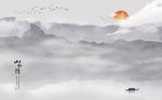 中式水墨山水背景墙