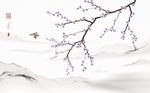 中式手绘工笔花鸟背景墙