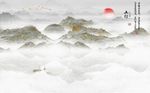 中式水墨山水背景墙