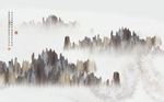 中式水墨山水背景墙