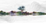 中式水墨山水背景墙