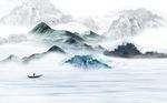 中式水墨山水背景墙